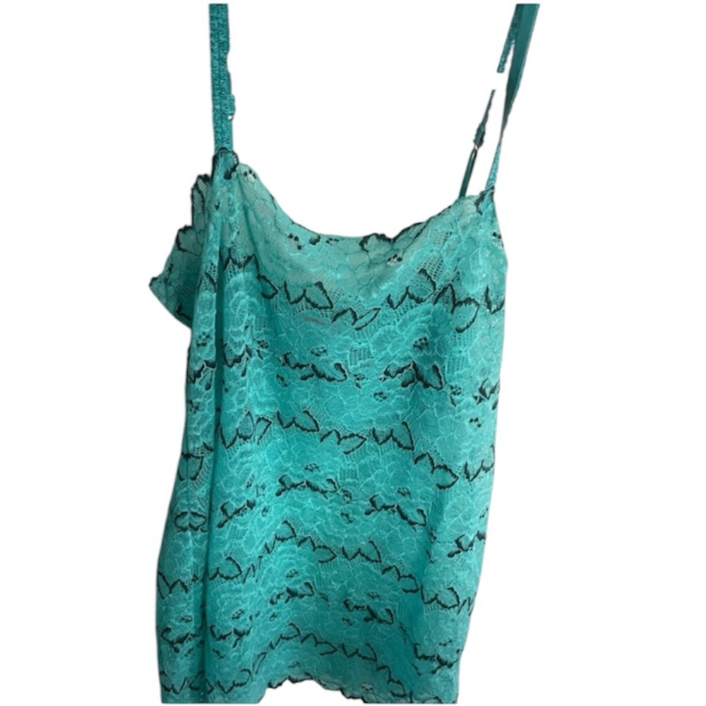 Josie Natorie Turquoise Lace Camisole‎ Size Large